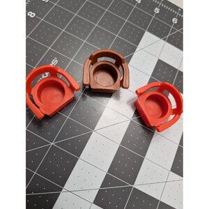 Fisher Price Family Home Chairs lot 3 orange 2 brown 1 1970 plastic vtg